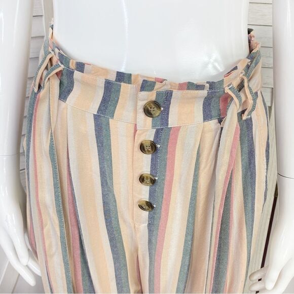 American Eagle Outfitters Striped Paperbag Jogger Pants Peach Multi Medium - Picture 6 of 15
